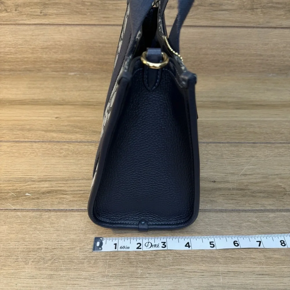 Coach Smith Tote Bag 24 Signature Jacquard Navy Blue Gray Logo CAR78 NO STRAP